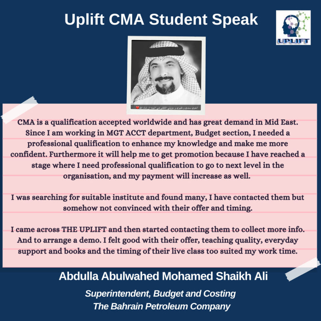 US CMA student- Uplift Pro-2021- Middle East